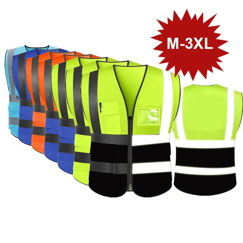 Reflective Safety Vest, 5 Pockets  ANSI Class 2 Standard