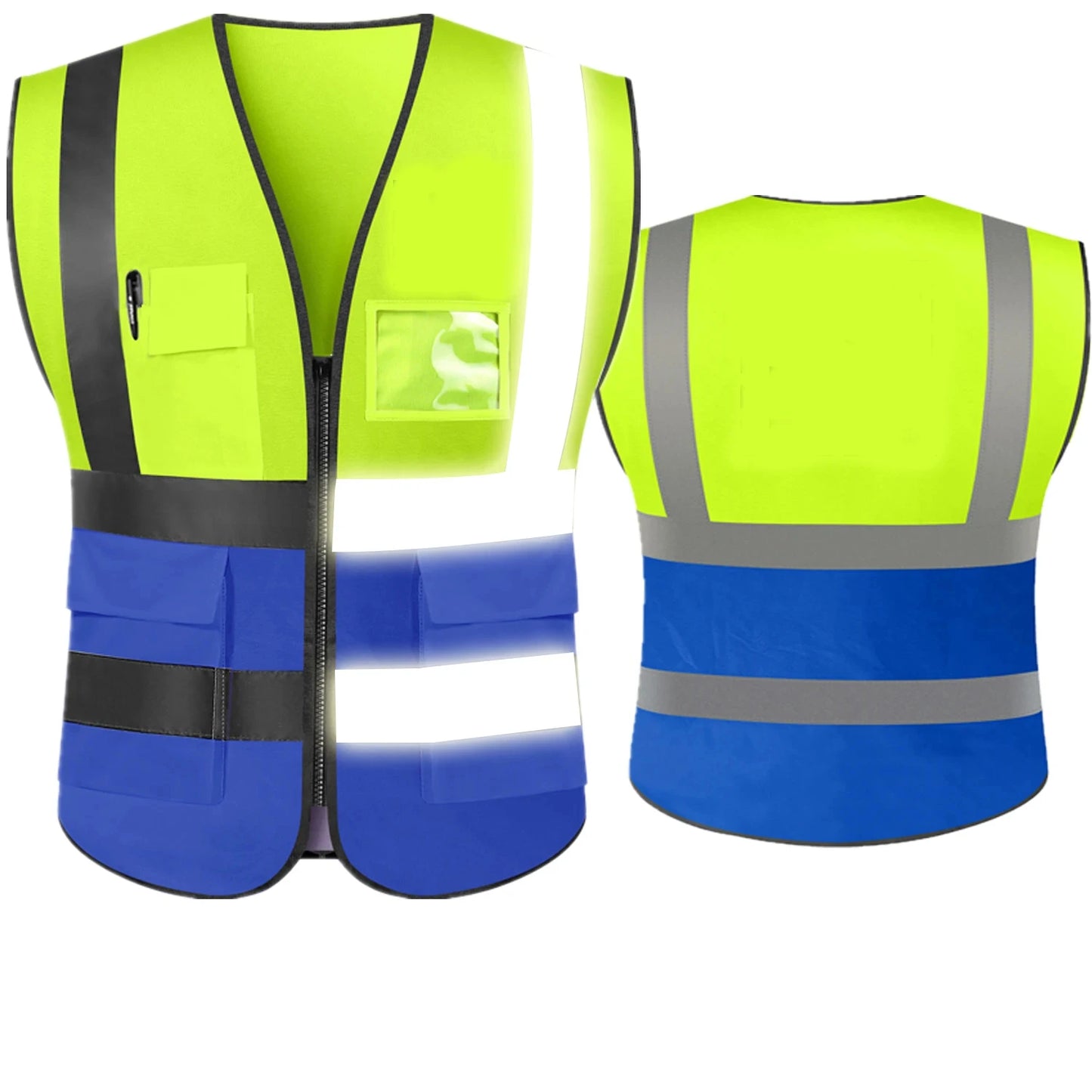 Reflective Safety Vest, 5 Pockets  ANSI Class 2 Standard