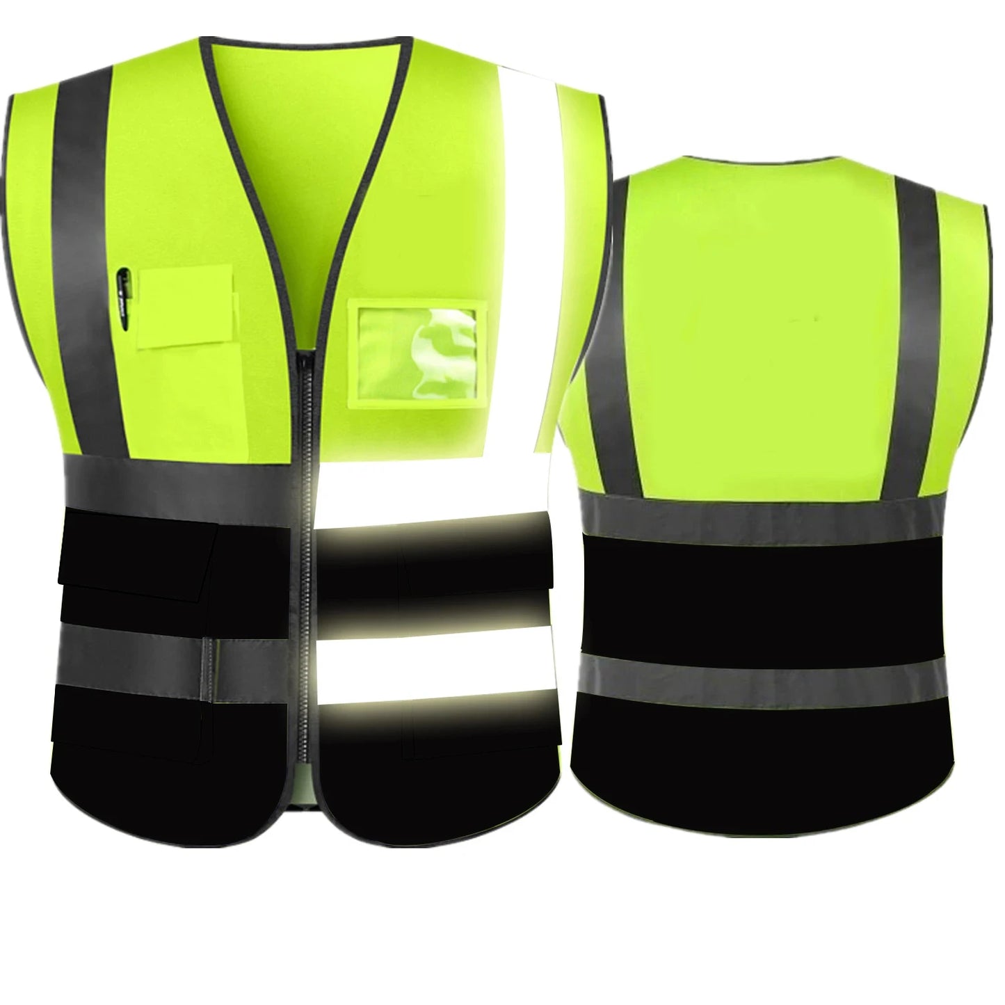 Reflective Safety Vest, 5 Pockets  ANSI Class 2 Standard