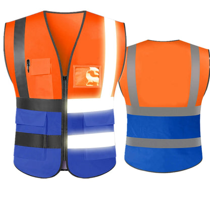 Reflective Safety Vest, 5 Pockets  ANSI Class 2 Standard